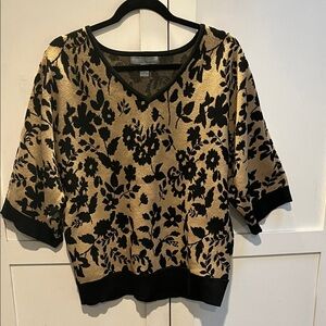 Elegant Black and Gold Floral Women's Blouse